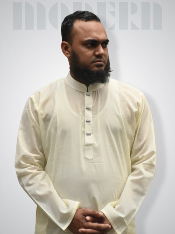 Soft Addi Cotton Punjabi (Cream White) - 110
